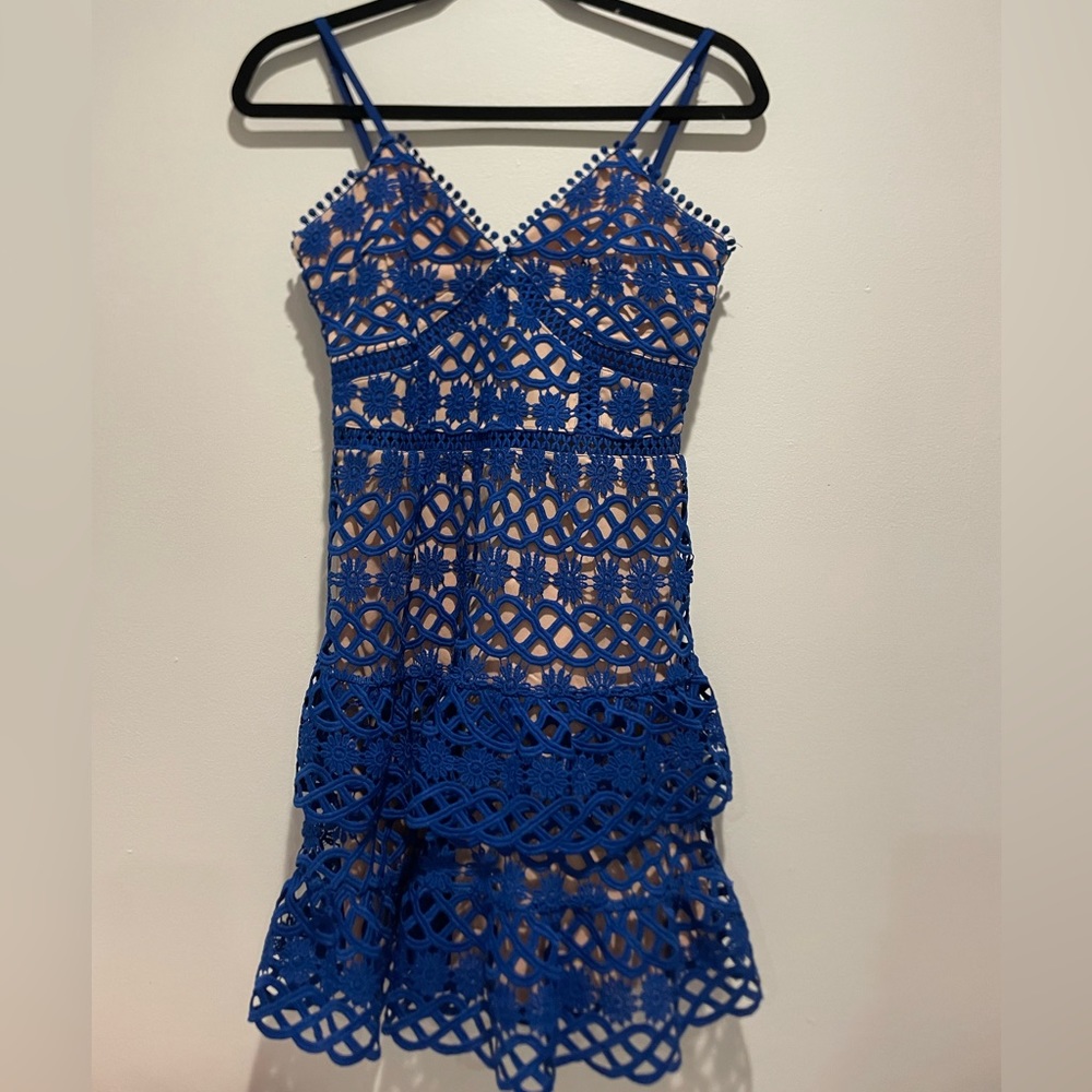 blue and nude lulus dress